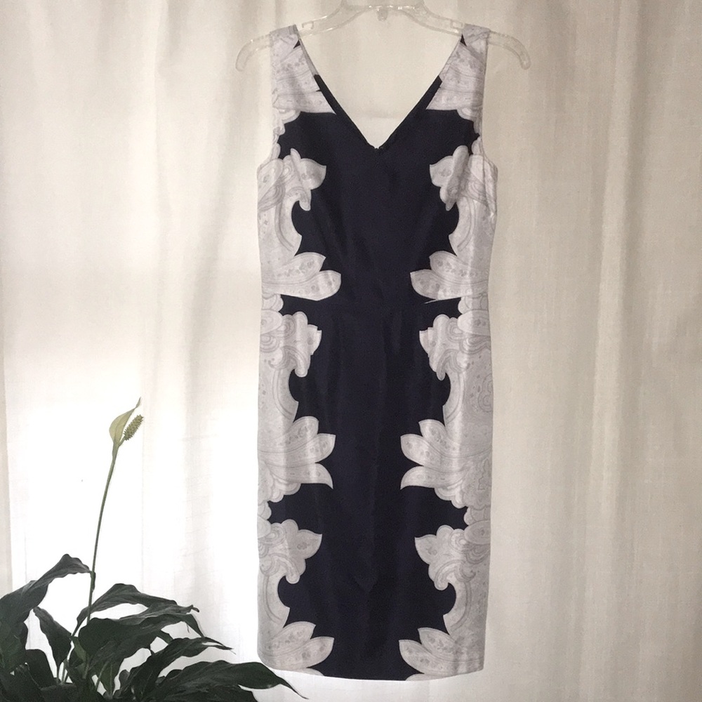Banana Republic Paisley Linen Blend Sheath Dress